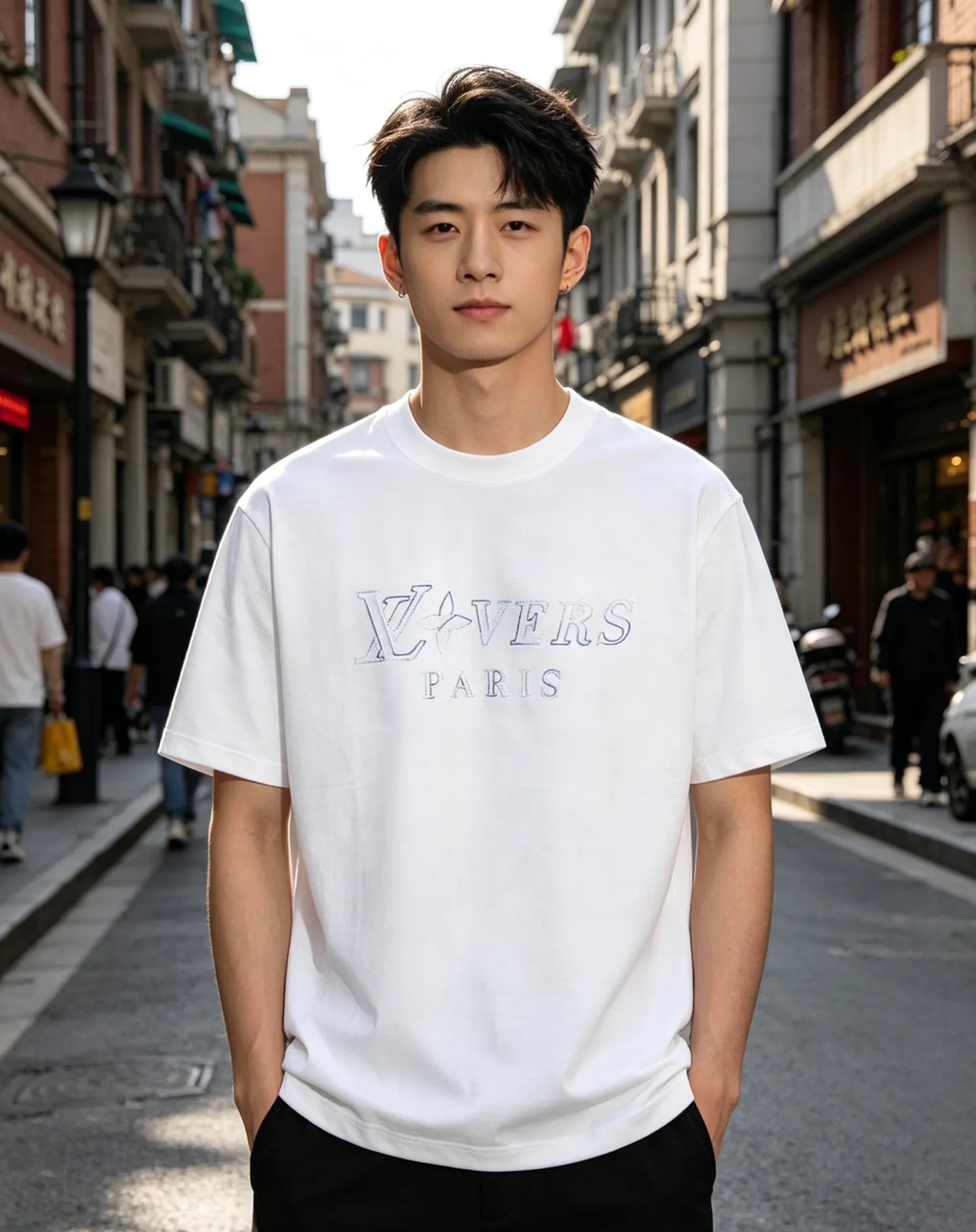 Louis Vuitton/Louis Vuitton colorful logo embroidered short sleeves